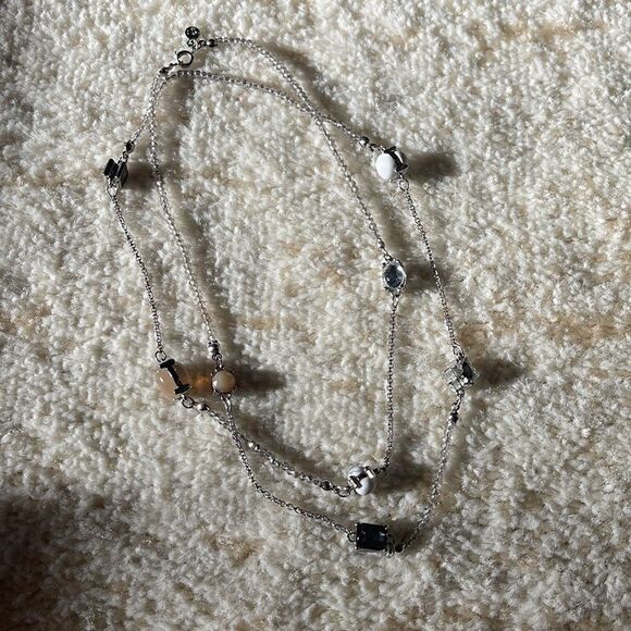 Loft Silver Statement necklace with stone and crystal detail - Picture 1 of 3